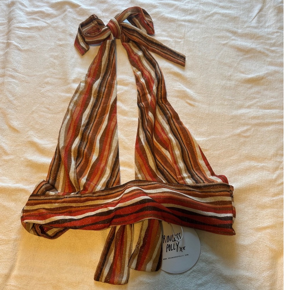 Princess Polly Luci Halter Top‎ Metallic Thread Multi Size 6 NWT